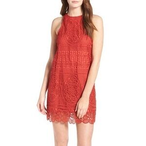lovers & friends orange lace sleeveless boho mini dress